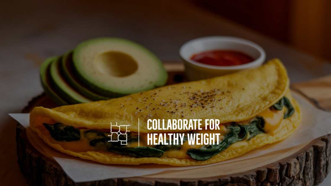 spinach and cheese omelet with avocado