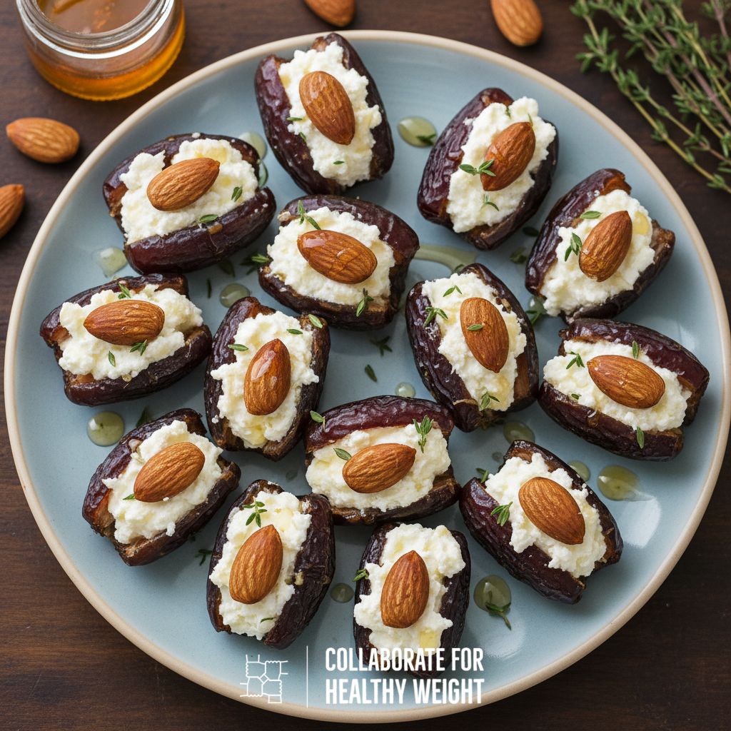 Dates with Goat Cheese and Almonds
