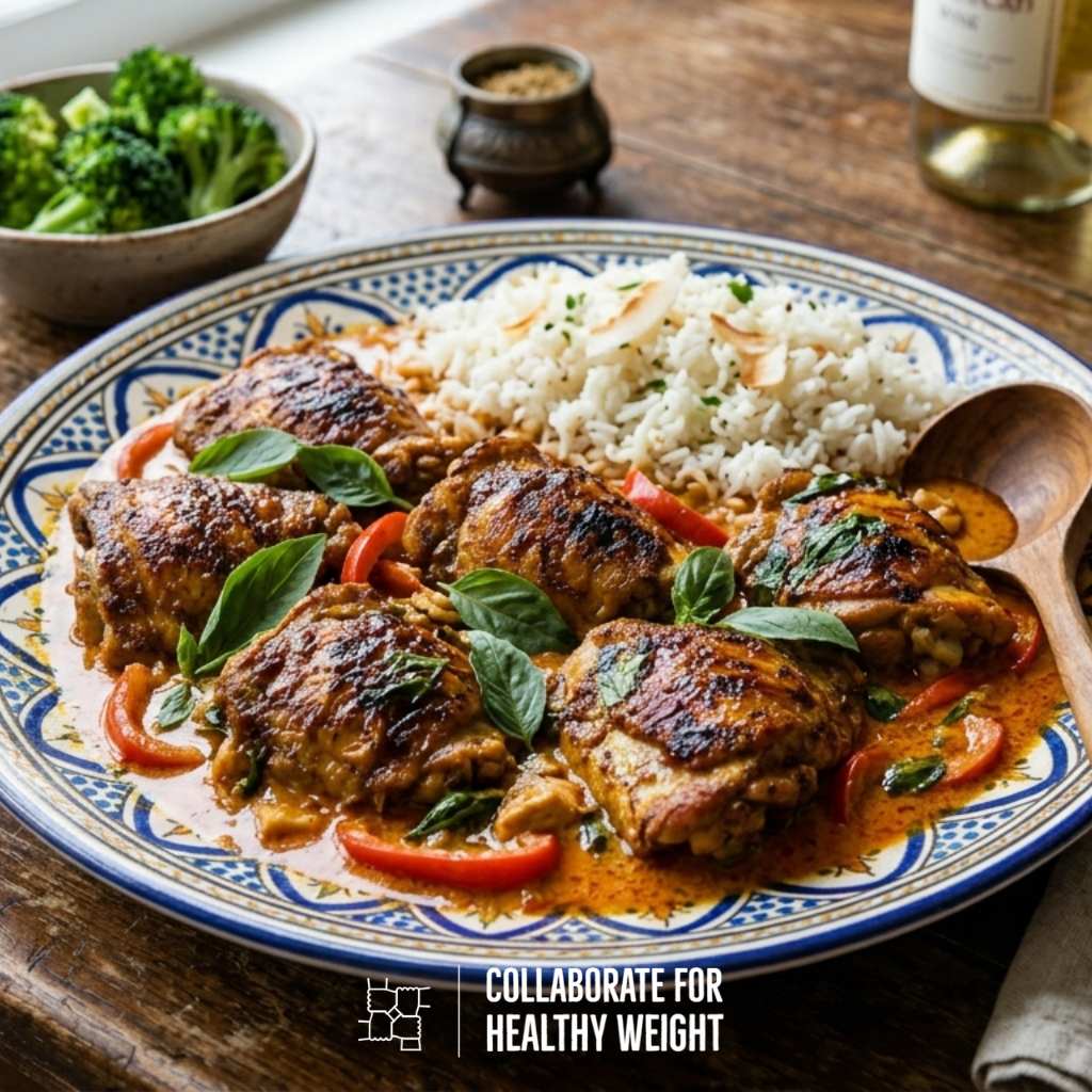 Thai Red Curry Coconut Chicken Thighs