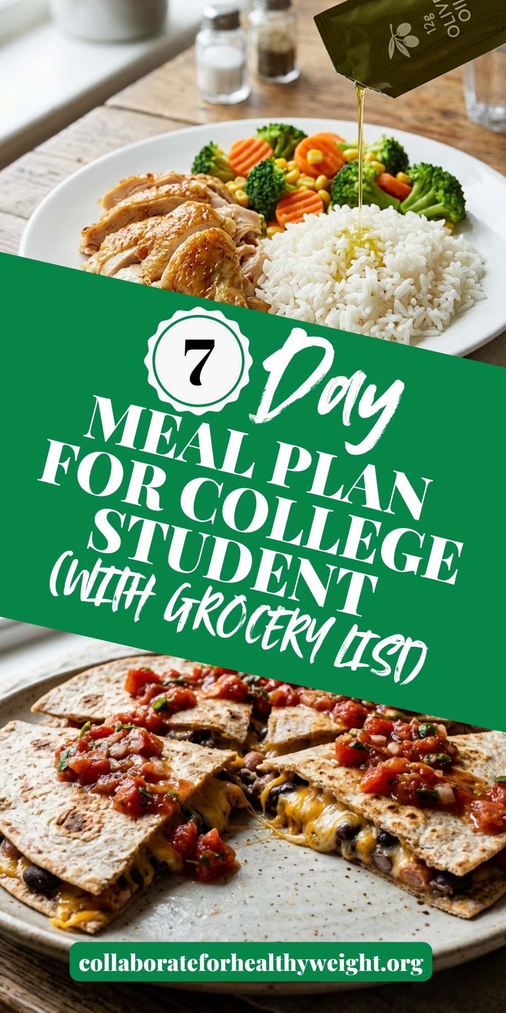 7-Day Meal Plan for College Student With Grocery List