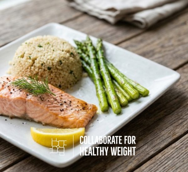 7-day gallbladder diet meal plan: baked salmon with quinoa and asparagus