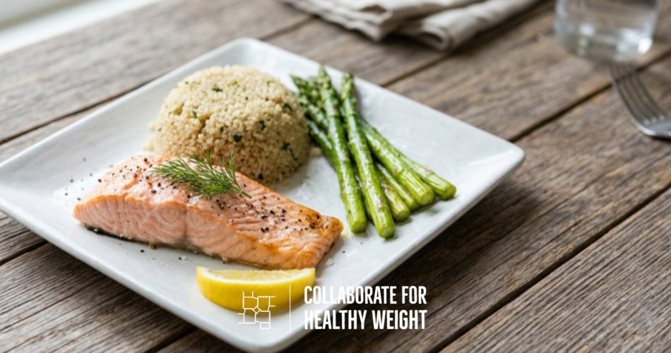 7-day gallbladder diet meal plan: baked salmon with quinoa and asparagus