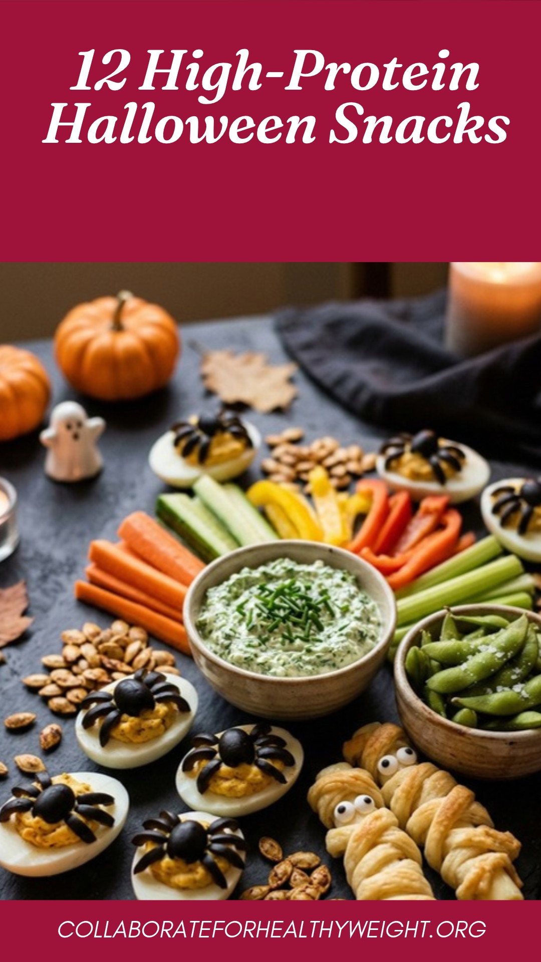High-protein Halloween snacks and treats pin