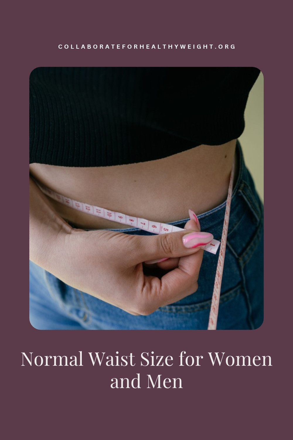 Normal waist size for women and men Pinterest pin